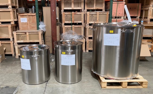 Polished Stainless Steel 220l/240qt Stock Pot D24H32